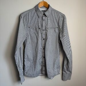 Vintage Buffalo David Bitton Men's‎ Houndstooth Button Up Shirt Gray/Black M